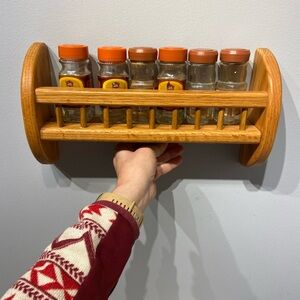 Wall Mounted Wood Spice Shelf